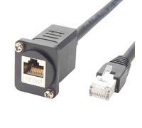 Plinkwirekb Câble RJ45 série D, blindé, CAT6A, réseau, Ethernet, mâle vers femelle, rallonge, RJ45, traversant, fixation à vis pour caméra industrielle, traitement d'image (0,3 m)