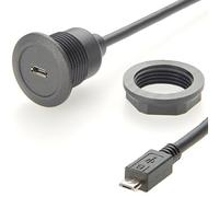 Plinkwirekb Lot de 5 câbles d'extension micro USB pour montage sur tableau électrique - Connecteur de passage vers femelle