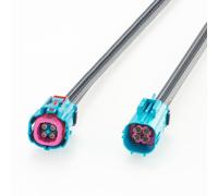 Plinkwirekb Mini Fakra Câble coaxial à code Z 50 ohms, câble coaxial mâle vers femelle, compatible avec Rosenberger AMK14K-1M4Z5-Z AMS14D-1M4Z5-Z, étanche IP67, câble DC-6 GHz, 0,5 m