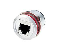 Plinkwirekb Profinet Adaptateur Ethernet RJ45 Cat6 femelle vers femelle Connecteur rond encastré Connecteur d'alimentation par cloison filetée pour radio UHF PC ordinateur portable (1 pièce)