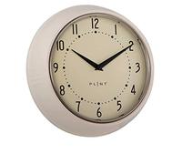 PLINT Horloge Murale rétro Silent Non-Ticking Décoratif Crème Color Wall Clock, Rétro Style Décoration Murale pour la Cuisine Living Room Home, Bureau, École, Easy to Read Large Numbers