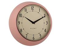 PLINT Horloge Murale rétro Silent Non-Ticking Décoratif Rose Color Wall Clock, Rétro Style Décoration Murale pour la Cuisine Living Room Home, Bureau, École, Easy to Lire Large Numbers