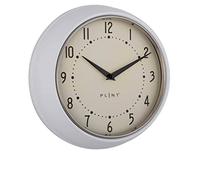 PLINT Horloge Murale rétro Silent Non-Ticking Décoratif White Color Wall Clock, Rétro Style Décoration Murale pour la Cuisine Living Room Home, Bureau, École, Easy to Read Large Numbers