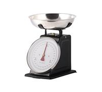 PLINT New 3KG Traditional Weighing Cuisine échelle avec bol en acier inoxydable, rétro Scales Mécanique Vintage, Rétro Food Scales with Large Metal Bowl (Black)