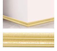 Plinthe Adhésive 3D Autocollante - 8 Cm X 2,3 M, Moulure En Mousse Pe Pour La Décoration Intérieure (Blanche)/Beige Yellow