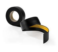 Plinthe adhésive - Profilé de transition - Plinthe de recouvrement- Profilé de sol pour l'intérieur - PVC Flexible Plat - Largeur 40 mm | Longueur 5 mètres | Noir