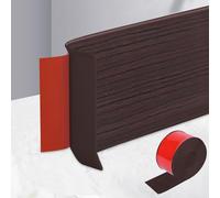 Plinthe autocollante en PVC souple de 5 m, largeur 10 cm, bande de finition autocollante, profil de transition pour mur et sol, plinthe flexible pour cuisine, salle de bain et salon, bois de noyer