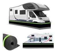 Plinthe de camping-car avec bandes réfléchissantes et design anti-déchirure, coupe-vent et installation facile pour une protection hivernale et une utilisation en extérieur