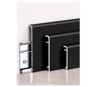 Plinthe en aluminium aspect bois de qualité supérieure, kit d'installation complet à clipser, mise à niveau rapide for les sols et les murs, paquet de 4(F,Height: 4 cm)