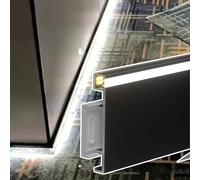 Plinthe en aluminium avec canal LED, garniture de plinthe avec adaptateurs et raccords pour décoration murale intérieure, L 110 cm, H 80 mm