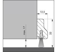Plinthe en applique à brosse de bas de porte type HDS - B - Hêtre ELLEN