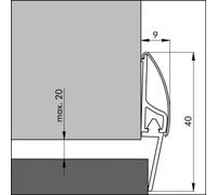 Plinthe en applique à lèvre de bas de porte type PDS - Inox ELLEN