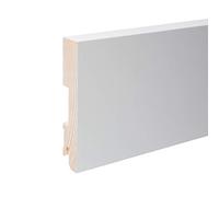 Plinthe en bois véritable carré 100 x 20 x 2.400 mm opaque blanc laqué