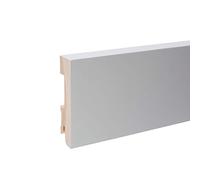 Plinthe en bois véritable carré 80 x 20 x 2.400 mm opaque blanc laqué