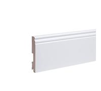 Plinthe en bois véritable profil Berlin 120 x 20 x 2.400 mm opaque blanc laqué RAL 9013