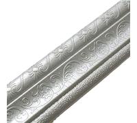 Plinthe en mousse 3D auto-adhésive | Autocollant XPE gaufré pour plinthe pour décoration d'intérieur | Cadre de porte | Escalier | Fond TV | Bricolage pour bande de bordure de bord de 230 cm (gris