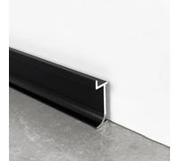 Plinthe Encastrée En Alliage D'aluminium, 4 Pièces * 125 Cm, Facile À Installer Et À Nettoyer Pour La Décoration Et La Réparation Des Plinthes Murales(Matte Black,20mm)