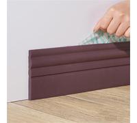 Plinthe flexible améliorée, plinthe murale autocollante en vinyle de 16,4 pieds x 98/120 mm, caoutchouc avec pli (rouge vin, 120 mm)(Wine Red,120mm)