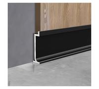 Plinthe incrustée en alliage d'aluminium, moulure métallique ultra-mince de 20/30/40/50/60 mm, for une décoration intérieure moderne, 125 cm, lot de 4.(Black,40mm/1.57in)