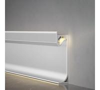 Plinthe lumineuse for plinthe de canal, profil LED en aluminium, étanche à l'eau et à la poussière, garniture de moulure de murale for chambre à coucher(Silver1,L100cm/39.3in)