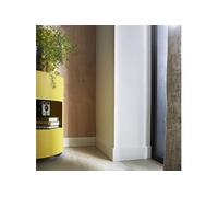 Plinthe médium (MDF) arrondie prépeint blanc, 14 x 80 mm, L.2.44 m