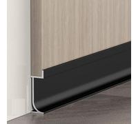 Plinthe minimaliste encastrée en alliage d'aluminium 125 cm noir 4 pièces options de hauteur : 2/3/5 cm, parfait pour les panneaux muraux dissimulés, design moderne et élégant