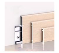 Plinthe moderne en aluminium à grain de bois, garniture facile à découper, installation et nettoyage rapides, for la protection des bords des murs et des sols(C,Height: 8 cm/3.15in)