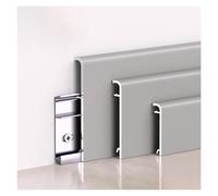 Plinthe moderne en aluminium à grain de bois, garniture facile à découper, installation et nettoyage rapides, for la protection des bords des murs et des sols(E,Height: 4 cm/1.57in)