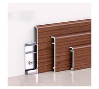 Plinthe moderne en aluminium à grain de bois, garniture facile à découper, installation et nettoyage rapides, for la protection des bords des murs et des sols(N,Height: 4 cm/1.57in)