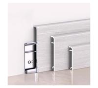 Plinthe moderne en aluminium à grain de bois, garniture facile à découper, installation et nettoyage rapides, for la protection des bords des murs et des sols(F,Height: 8 cm/3.15in)