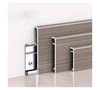 Plinthe moderne en aluminium à grain de bois, garniture facile à découper, installation et nettoyage rapides, for la protection des bords des murs et des sols(K,Height: 6 cm/2.36in)