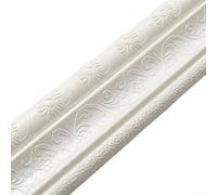 Plinthe murale en mousse gaufrée 3D avec dos automatique, autocollant XPE imperméable pour décoration de chambre, moulage mural amovible et cadre de porte (blanc)