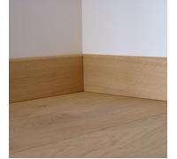 Plinthe parquet plaquée vernie - Chêne authentique Bois flotté - PANAGET - 14 x 80 x 2200 mm