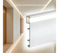 Plinthe Plinthe Avec Canal Led Blanc, Plinthe De Sol 100 200 250 Cm Avec Couvercle PC, Garniture De Moulure De Plinthe Murale(A 8cm/3'',210cm/82.7in)