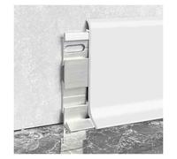 Plinthe Plinthe blanche pour murs, Plinthe métallique en aluminium étanche à l'eau pour salle de bain, cuisine, balcon, Plinthes qui s'adaptent sur les plinthes existantes(W 6cm/2.4in,L 110cm/43.3in)