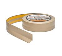 Plinthe Souple Adhésive | 25 mm x 15 mm | Moulure de finition pour cuisine salle de bain - Ruban d'étanchéité PVC - Flexible Etanche Décoratif | 10 mètres - Beige