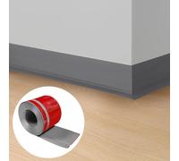 Plinthe Souple Autoadhésive, 20x60mm x 5m Plinthe en PVC, Plinthe Décorative, Bande Décorative Autoadhésive, Plinthe Flexible Plinthe Souple Autocollante en PVC Pour Cuisine et Salle de Bain - Gris