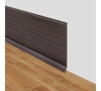 Plinthe souple autoadhésive moulure murale 15cm de large adhesive plinthe murale en PVC décorative pour mur et sol (Grain de bois brun, 15cm×12m)