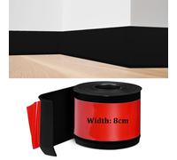 Plinthe Souple Autoadhésive, Plinthe Adhesive en PVC, 10M Noir Plinthe Cuisine, 8cm de Large, Bande Décorative Flexible, Plinthe Autoadhésive pour Cuisines, Salles de Bains et Salons