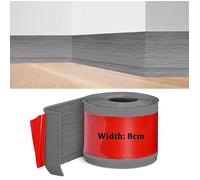 Plinthe Souple Autoadhésive, Plinthe Adhesive en PVC, 3,0M Grain de Bois Gris Plinthe Cuisine, 8cm de Grain de Bois 8CM PLINTHE PVC