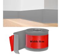 Plinthe Souple Autoadhésive, Plinthe Adhesive en PVC, 5M Gris Plinthe Cuisine, 8cm de Large, Bande Décorative Flexible, Plinthe Autoadhésive pour Cuisines, Salles de Bains et Salons