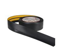 Plinthe souple autoadhésive PVC 50x20 mm - 15 mètre, Plinthe autocollante flexible - pliable, Plinthe souple premium pour revêtement de sol, Montage facile, Noir