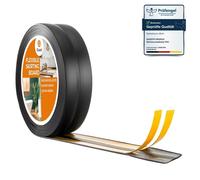 Plinthe Souple PVC Auto-Adhésive 25x15 mm - Bande de Finition et Joint d’Étanchéité Mur/Sol, noir, 20 m - QUEST