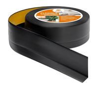 Quest Plinthe Souple Autoadhésive - 50 mm x 20 mm - Plinthe en PVC de finition - Pour l'intérieur, mur, sol, salle de bain, salon - Flexible, Étanche, Décoratif - 20 mètres, Noir
