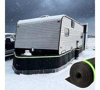 Plinthes de Camping-Car Jupes de Protection Hivernales pour Camping-Cars de Classe C, Bas de Caisse en Polyester avec Treillis Métallique, Protection Intégrale du Soubassement Automobile(2.4m/7.9ft)