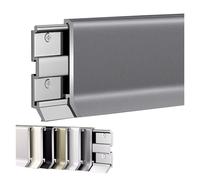 Plinthes en aluminium avec cache-plancher - Profilé de sol invisible for salon et chambre - Longueur : 125 cm, Hauteur : 8 cm(Dark Grey,10 Pack)