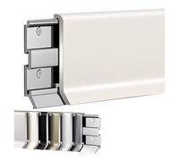 Plinthes en aluminium avec revêtement invisible - Finition de sol sans joint for salon, chambre et buanderie(White,5 Pack)
