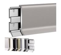 Plinthes en aluminium avec revêtement invisible - Finition de sol sans joint for salon, chambre et buanderie(Gray,6 Pack)