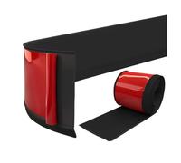 Plinthes imperméables 1PC 1m/39.37in Home Decor PVC Baseboard Molding Trim Flexible Vinyl Wall Border Sticker Waterproof Self-Adhesive Skirting Line Salle de bains(Black)