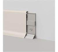 plinthes Plinthe De Sol À Jointure Sans Joint, Plinthe En Aluminium Pour Murs En Béton Et Bois, Plinthe De Sol Pour Salle De Bain, Couloir Ou Coin(White,27PCS H 4CM/1.6IN)